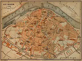 Plan d'Avignon en 1914
