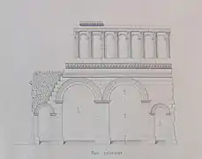 La porte d'Arroux ; relevé de Jean Roidot-Déléage (XIXe siècle).