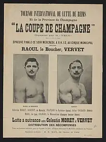 Lutte au Cirque de Reims contre Emile Vervet.