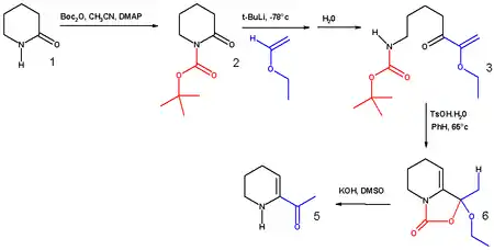 Synthèse de la 6-acétyl-1,2,3,4-tétrahydropyridine