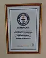 Attestation Guiness World Records 2014.