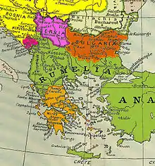 La Thrace de 1885 à 1912.