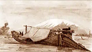 Carate, barque à fond plat du Rhône.