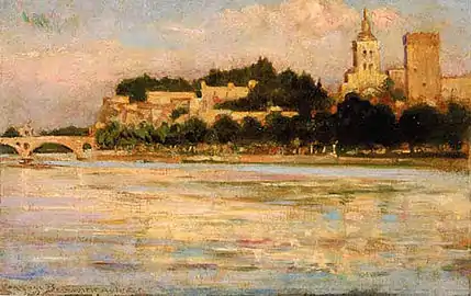 Le palais des papes et le pont d'Avignonpar James Carroll Beckwith (1852-1917).