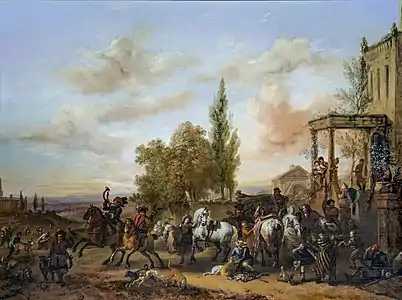 Le départ pour la chasse au faucon par Philips Wouwerman