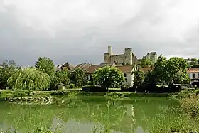 Le château de Billy et le lac au premier plan