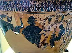 Kylix-cratère à figures noires, par Exékias, -530.