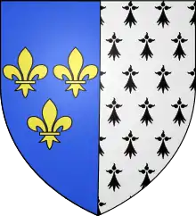 Anne..Coupé d'azur et d'hermine.