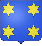 Dessin vectorisé du blason de Bonne-Espérance : d'azur cantonné de quatre étoiles d'or à six rais