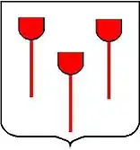 Il s'agit des armes de la famille du Fournet - D'argent à trois pelles de four de gueule