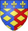 Blason attribué par Charles d'Hozier (~1696) : d'or à un fretté parti d'azur et de gueules, au chef de France moderne.