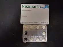 Boîte de Nozinan 25 mg en France