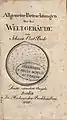 Allgemeine Betrachtungen über das Weltgebäude, 1808