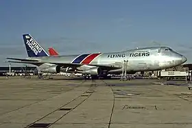 N807FT, le 747 impliqué dans l'accident, ici à l'aéroport de Londres-Heathrow en octobre 1980.