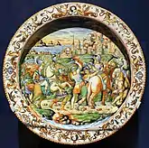 Plat avec la Clémence de Jules César, Urbino 1580.