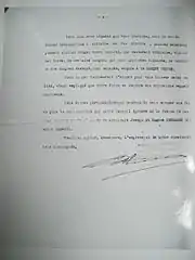 Lettre d'affaire tapée à la machine.