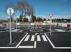 La piste d'apprentissage pour les jeunes cyclistes située près du stade des Pyrénées.