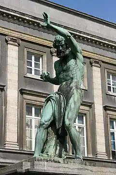 Caïn maudit, devant le Palais des Académies à Bruxelles (1850).