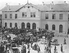 Réception de l'ambassadeur d'Allemagne à l'occasion de l'achèvement de la première section de la ligne, le 21 juin 1904.