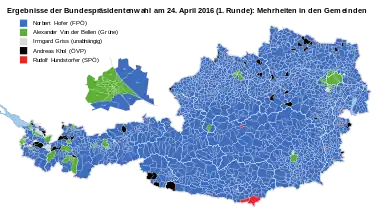 Candidat arrivé en tête par commune