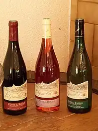 Côtes-du-rhône de la cave Le Gravillas à Sablet.