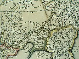 Carte francophone ancienne du nord-est de la Chine.