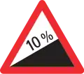 Symbole de danger de forte montée