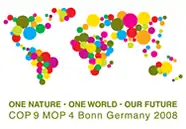Logo de la 9e Conférence sur la biodiversité à Bonn(COP-9, 2008)