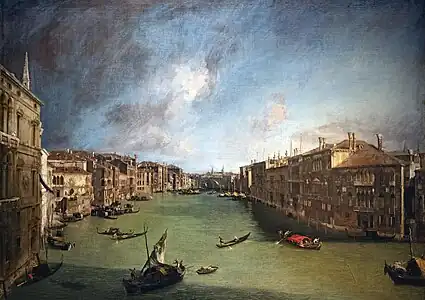 Le Grand Canal du Palazzo Balbi au Rialto, vers 1723Ca' Rezzonico