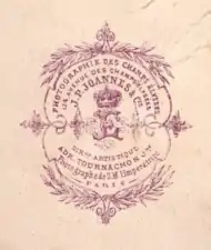 Tampon Joannes et Adr. Tournachon Jne. no 124 avenue des Champs-Élysées.