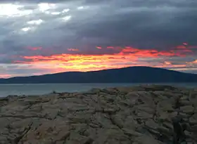 Coucher de soleil derrière Cadillac Mountain.