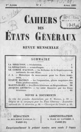 Image illustrative de l’article Cahiers des États généraux