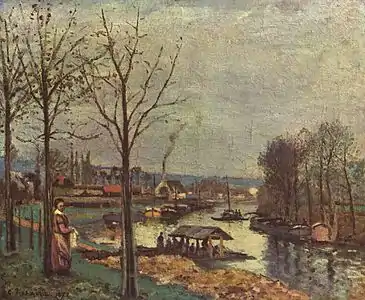 La Seine à Port-Marly, le lavoir par Camille Pissaro(musée d'Orsay).