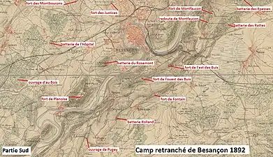 Plan du camp retranché en 1892