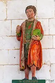 Saint CrépinienBois polychrome XVIe siècle.