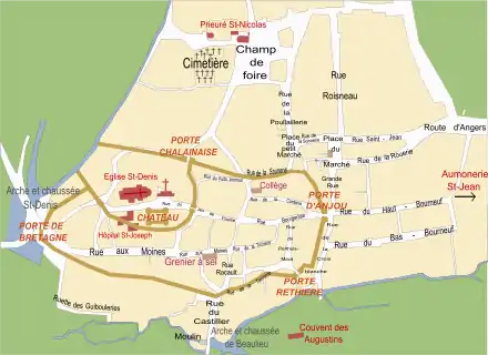 Carte de Candé au XVIIIe siècle.