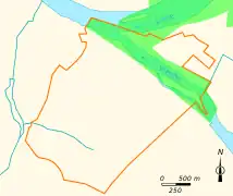 Carte représentant les limites d'une zone naturelle protégée.