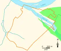 Carte représentant les limites d'une zone naturelle protégée.