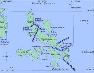 L'île Deceit, à l'est de l'archipel des îles L'Hermite.