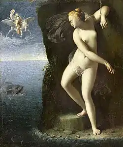 Andromède attachée par Carlo Saraceni, 1600. Pégase est blanc.