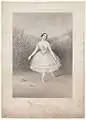 Carolina Rosati en 1847 dans le rôle de la Rose, ballet Thea ou la Fée aux fleurs.