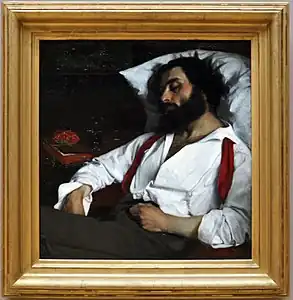 La toile avec son encadrement.