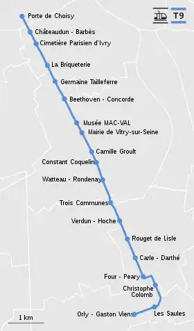 Voir la carte de la ligne.