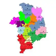 La carte des cantons.