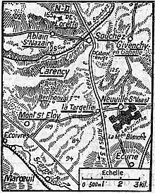 Carte du Labyrinthe en 1915 entre Neuville Saint Vaast et Écurie