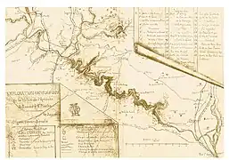 Carte des gorges de l'Ardèche et de ces monuments mégalithiques par Jules Ollier de Marichard, 1888.