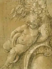Putto avec une corne d'abondance (voûte), château de Windsor, Royal Collection