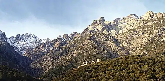 Vue de Castiglione et ses aiguilles