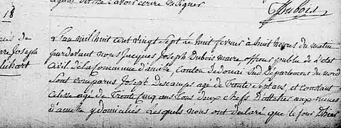 acte de décès 18 Pierre Joseph Plichart