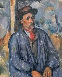 Paul Cézanne, Homme en blouse bleue, 1896-1897.